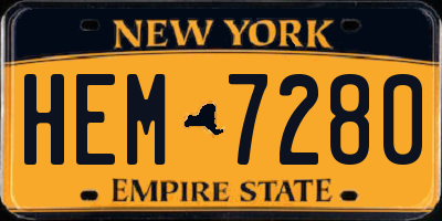 NY license plate HEM7280