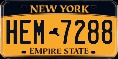 NY license plate HEM7288