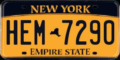 NY license plate HEM7290