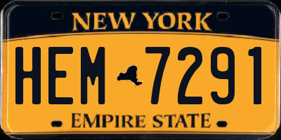 NY license plate HEM7291