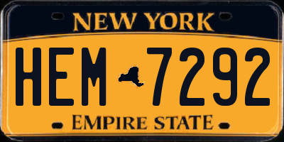 NY license plate HEM7292