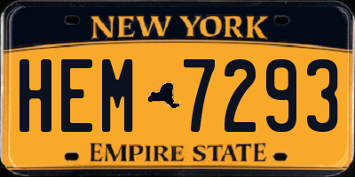 NY license plate HEM7293