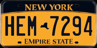 NY license plate HEM7294