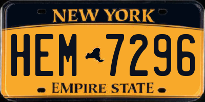 NY license plate HEM7296