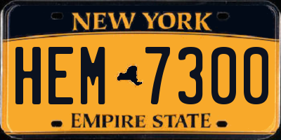 NY license plate HEM7300