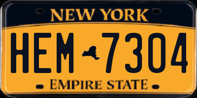 NY license plate HEM7304