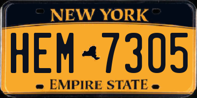 NY license plate HEM7305