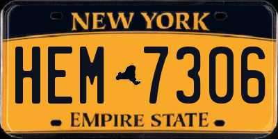 NY license plate HEM7306