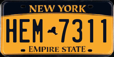 NY license plate HEM7311