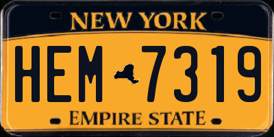 NY license plate HEM7319
