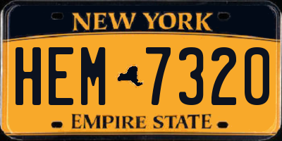 NY license plate HEM7320