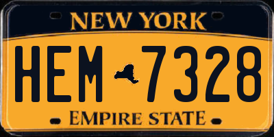NY license plate HEM7328