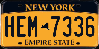 NY license plate HEM7336