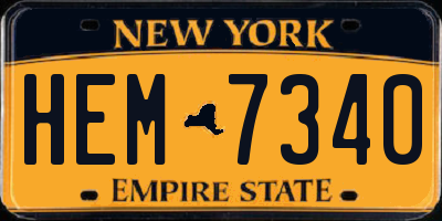 NY license plate HEM7340