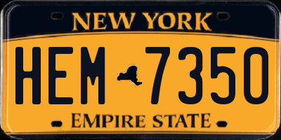 NY license plate HEM7350