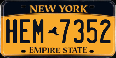NY license plate HEM7352