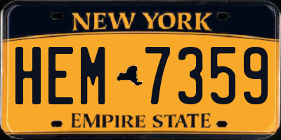 NY license plate HEM7359