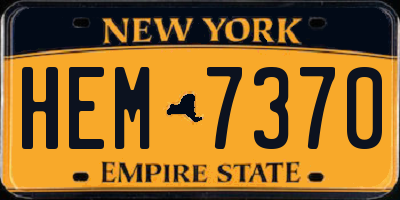 NY license plate HEM7370