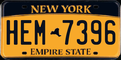 NY license plate HEM7396