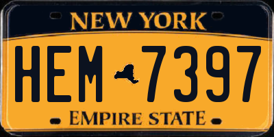 NY license plate HEM7397
