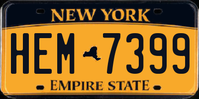 NY license plate HEM7399