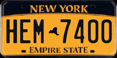 NY license plate HEM7400