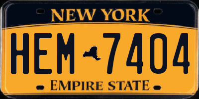 NY license plate HEM7404