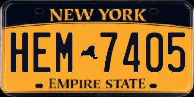 NY license plate HEM7405