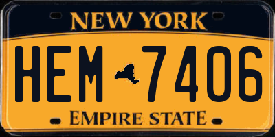 NY license plate HEM7406