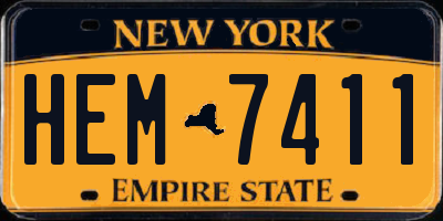 NY license plate HEM7411