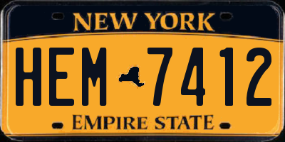 NY license plate HEM7412