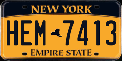 NY license plate HEM7413