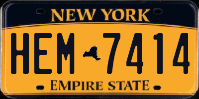 NY license plate HEM7414