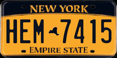 NY license plate HEM7415
