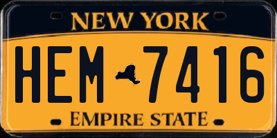 NY license plate HEM7416