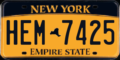 NY license plate HEM7425