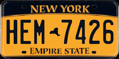 NY license plate HEM7426
