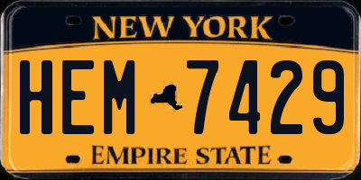 NY license plate HEM7429