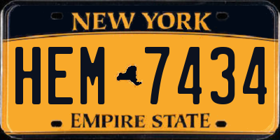 NY license plate HEM7434