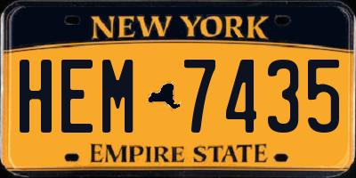 NY license plate HEM7435