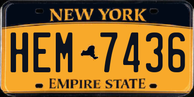 NY license plate HEM7436
