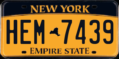 NY license plate HEM7439
