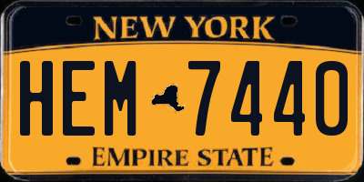 NY license plate HEM7440