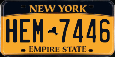 NY license plate HEM7446