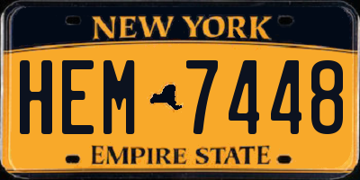 NY license plate HEM7448