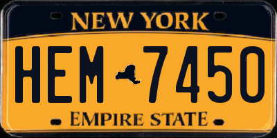 NY license plate HEM7450