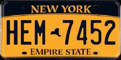 NY license plate HEM7452