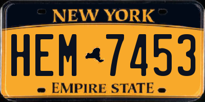 NY license plate HEM7453