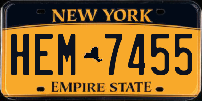 NY license plate HEM7455