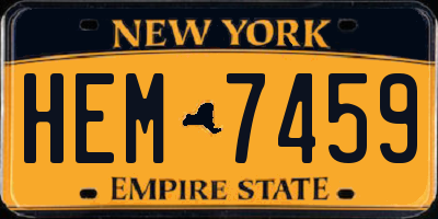 NY license plate HEM7459